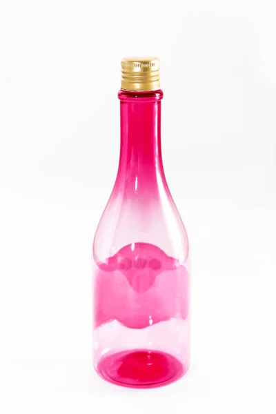Πλαστικό Ροζ Μπουκάλι Για Ποτά Και Υγρά — Φωτογραφία Αρχείου