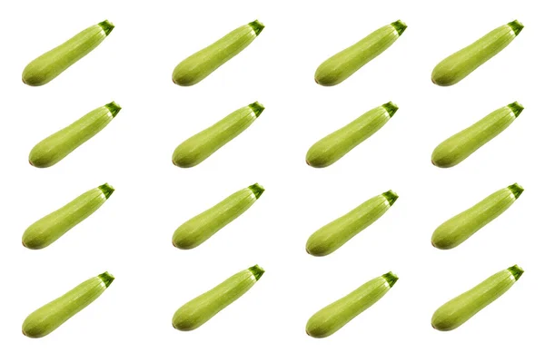 Frucht Natürliche Grüne Zucchini Auf Weißem Hintergrund — Stockfoto