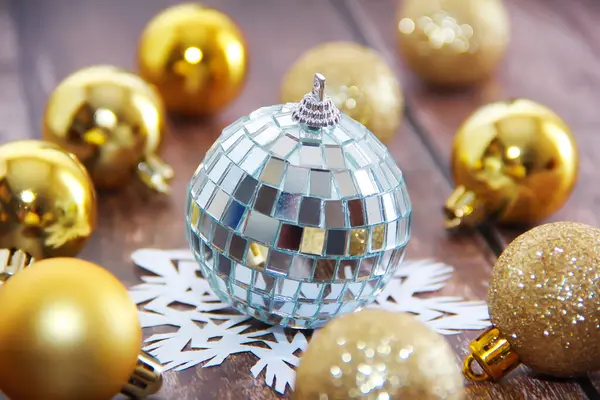 Bolas Navidad Brillantes Para Las Vacaciones Año Nuevo — Foto de Stock