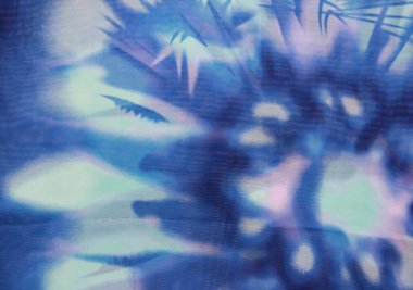 Batik desenli sentetik mavi kumaş