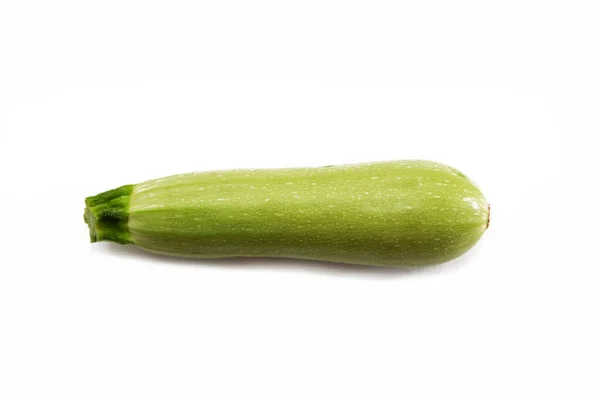 Natural Fruit Green Zucchini White Background — Stock Photo, Image