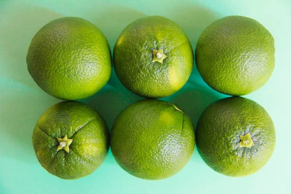 Fruta Fresca Naranja Verde Natural — Foto de Stock