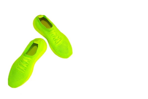 Zapatillas Deportivas Verdes Con Cordones — Foto de Stock