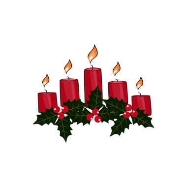 Mumlar ve holly, vektör