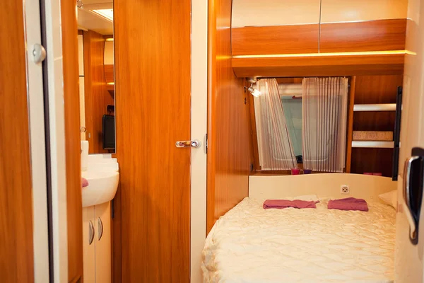 Dormitorio Interior Mobile Home — Foto de Stock