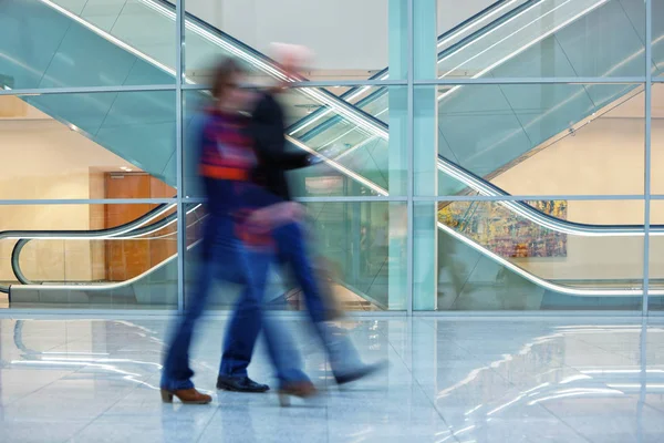 People Walking Office Motion Blur Escalator — Stock Photo, Image