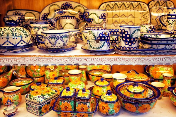 Colorful Dishes Dishware Pottery — Stock Photo, Image