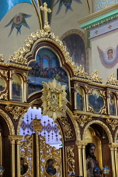 Brzeżany Ukraina Sierpień 2013 Piękne Wnętrza Ukraińskiego Kościoła Greckokatolickiego — Zdjęcie stockowe