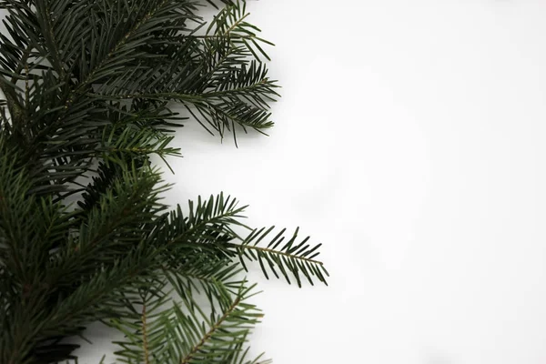 Decorazioni Capodanno Sfondo Bianco Cornici Natale Con Posto Testo Copia — Foto Stock