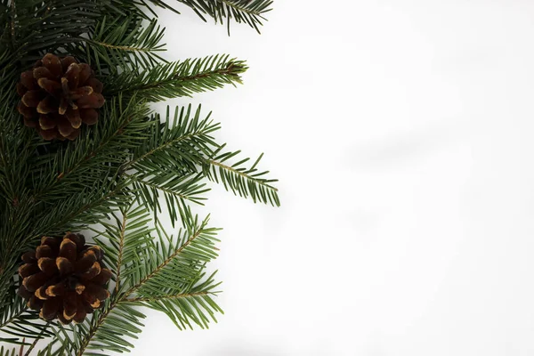 Nieuwjaars Versieringen Witte Achtergrond Kerst Frames Met Een Plek Voor — Stockfoto