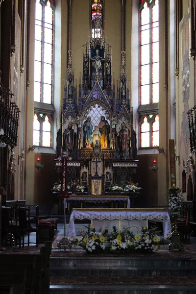 Tarnow Polonia Mayo 2014 Interior Iglesia Gótica Católica Sagrada Familia — Foto de Stock