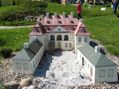 Strysza Buda (Mirachowo), Polonya - 03 Mayıs 2014: Kaszubski minyatür Parkı. Maketi