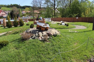 Strysza Buda (Mirachowo), Polonya - 03 Mayıs 2014: Kaszubski minyatür Parkı. Maketi