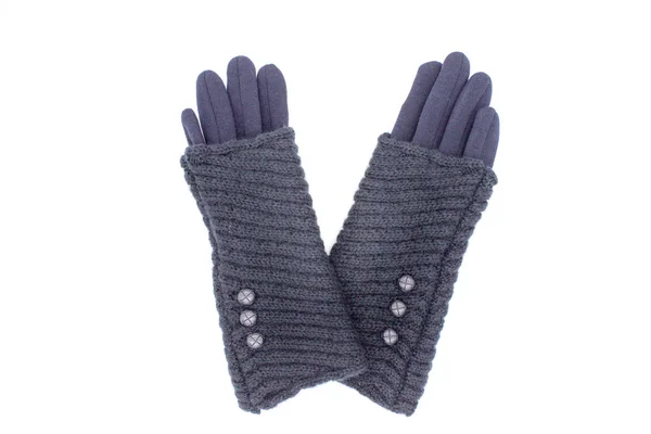 Blå Handskar Isolerade Bild Vit Bakgrund — Stockfoto