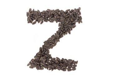 Beyaz arka plan üzerinde izole siyah Ayçekirdeği gelen alfabe