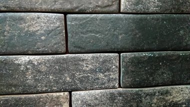 Gri tuğla tasarım için arka plan doku duvar ve süsleyin. Yatay mimari duvar kağıdı.