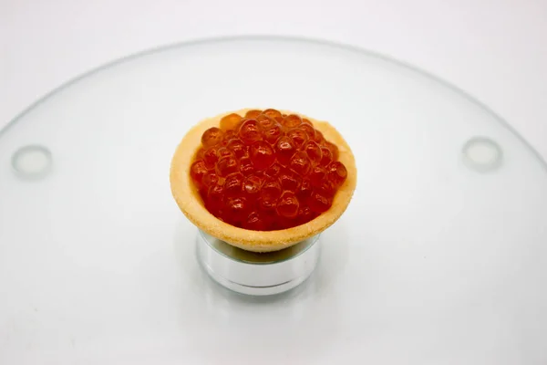 Luxury Red Caviar Background. Conceito de foto de alimentos . — Fotografia de Stock