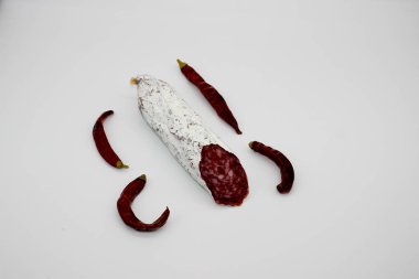 Fuet bir Katalanca ince, Kuru tedavi, sosis domuz eti et bir Por