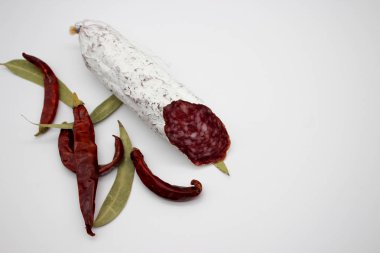 Fuet bir Katalanca ince, Kuru tedavi, sosis domuz eti et bir Por