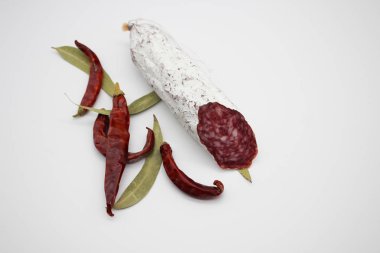 Fuet bir Katalanca ince, Kuru tedavi, sosis domuz eti et bir Por