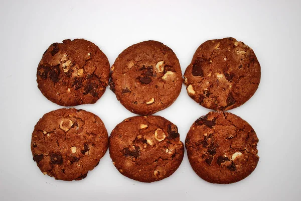 Galletas de avena. Imagen aislada sobre fondo blanco . — Foto de Stock