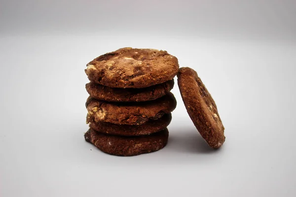 Galletas de avena. Imagen aislada sobre fondo blanco . — Foto de Stock