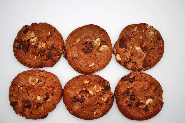 Galletas de avena. Imagen aislada sobre fondo blanco . — Foto de Stock