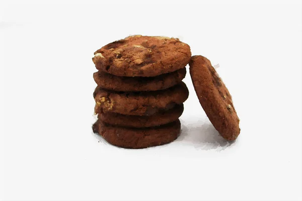 Oat cookies. Isolated image on white background. — Stock Photo, Image