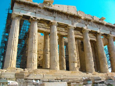 Atina, Yunanistan - 14 Ekim 2008: Partenon antik tapınağı. Bm