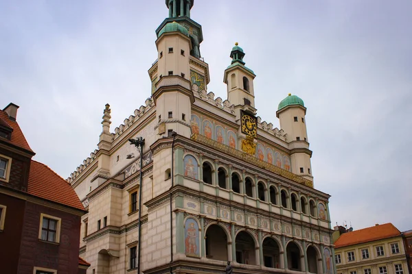 Poznan Poland May 2015 City Hall Background Cloudy Sky — 스톡 사진