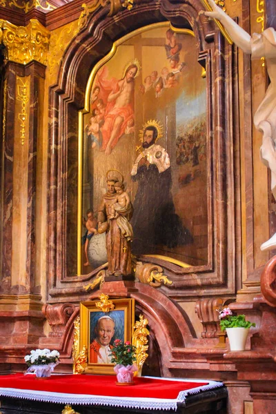 Poznan Poland May 2015 Columns Interiors Fara Poznanska Baroque Parish — Stock Photo, Image