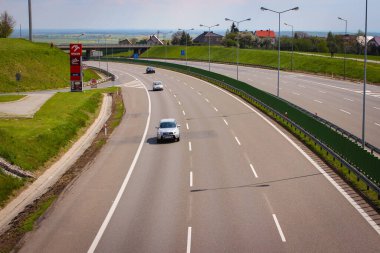 Gora sw. Anny, Autostrada A4, Polonya - 02 Mayıs 2015: Otoyol Köprüsü