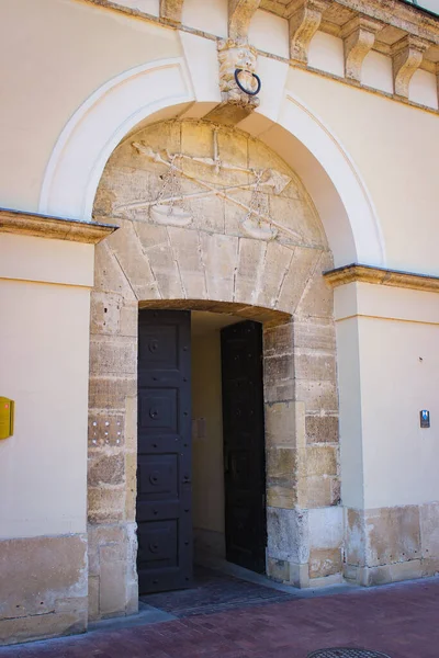 Ancient Symbol Decoration Space Door Ancient Stone House — Stock Photo, Image