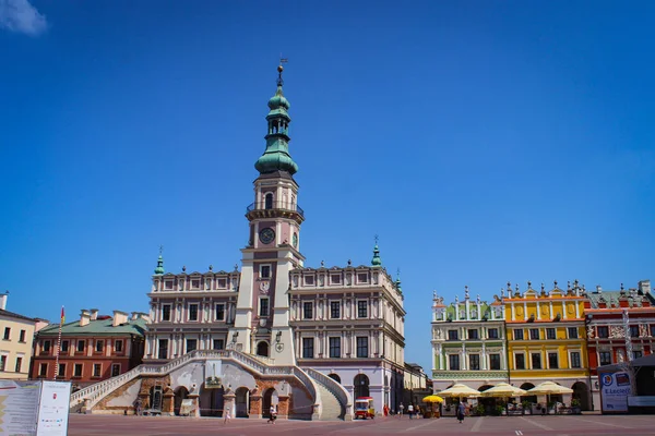 2016 Zamosc Poland June 2016 View Central Square Houses Town — 스톡 사진