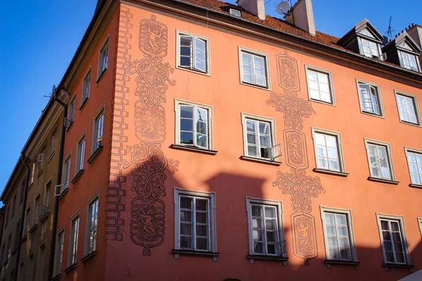 Warsaw Poland May 2018 Exteriors Houses Old Center City — Stock Photo, Image