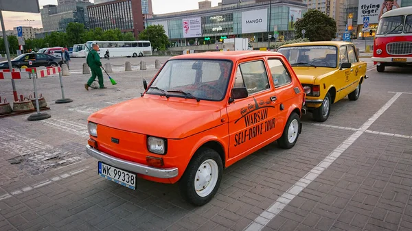 Warszawa Polska Maja 2018 Polskie Stoiska Samochodowe Retro Centrum Warszawy — Zdjęcie stockowe