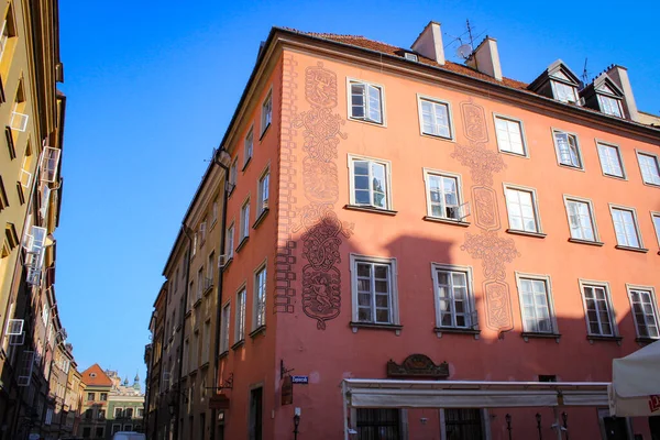 Warsaw Poland May 2018 Exteriors Houses Old Center City — Stock Photo, Image