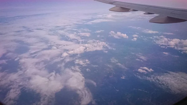 Vista Dalla Finestra Dell Aereo Durante Volo — Foto Stock