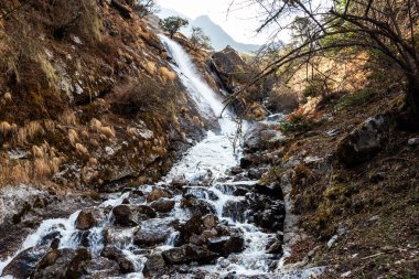 Küçük manzaralı dağ şelalesi