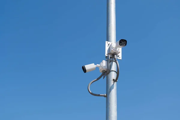 Cctv Kamera Sicherheitsüberwachungssystem Mit Blauem Himmel — Stockfoto