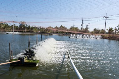 Su tarım su havalandırma türbini. Karides ve balık kuluçka iş Tayland.