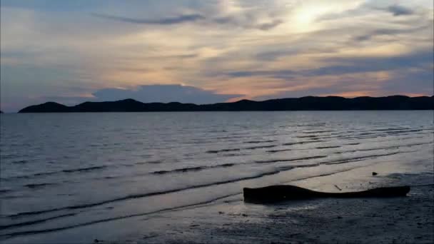 Timelaps Prachtig Tropisch Strand Zee Met Wit Wloud — Stockvideo