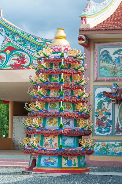 Dragon Statue Dans Temple Chinois Thaïlande — Photo