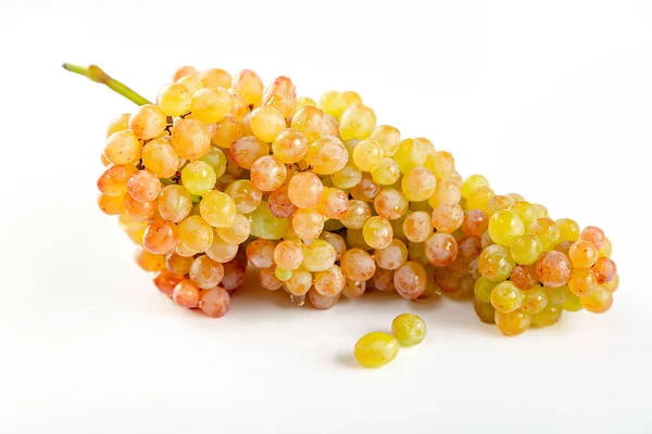 Beyaz bir arka plan üzerinde izole yeşil üzüm Demet
