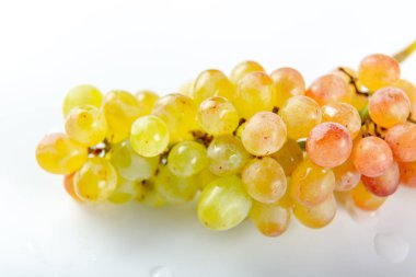 Beyaz arka planda üzüm demeti