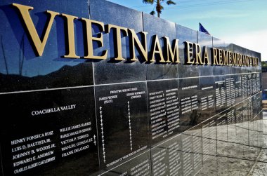 General Patton Müzesi Vietnam dönemi Rememberence duvar Chiriaco Zirvesi, California.
