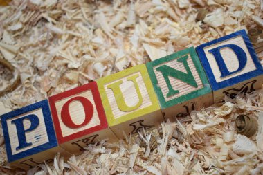 Ahşap blok Ile düzenlenmiş pound Letter