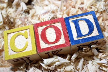 COD mektubu ahşap blok Ile düzenlenmiş