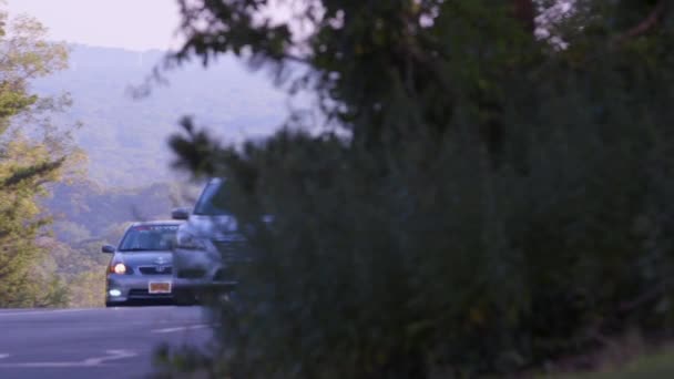 Camera Pannen Uit Struiken Onthullen Lokaal Verkeer Rubriek Werken Long — Stockvideo