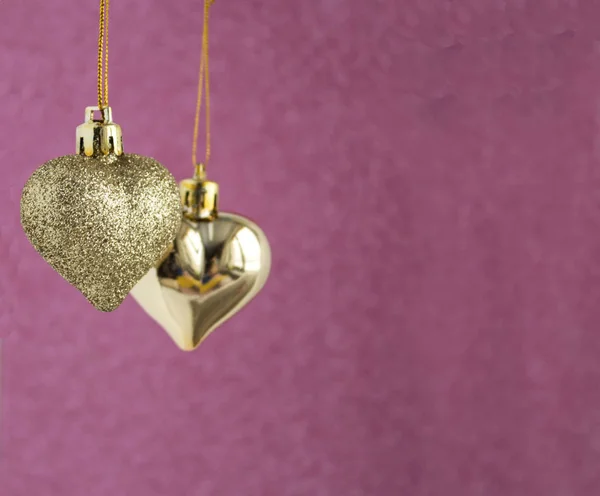 Yeni yıl Noel oyuncak bir kalp ile bir şerit şeklinde